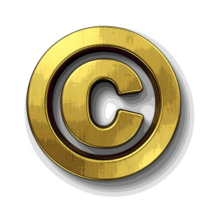 Copyright sign in gold