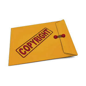 copyright stamp on manila envelope